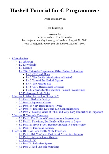 Haskell Tutorial for C Programmers