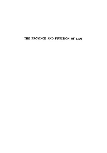 The Province and Function of Law