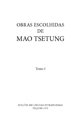 Mao Tsé-Tung - Obras Escolhidas I