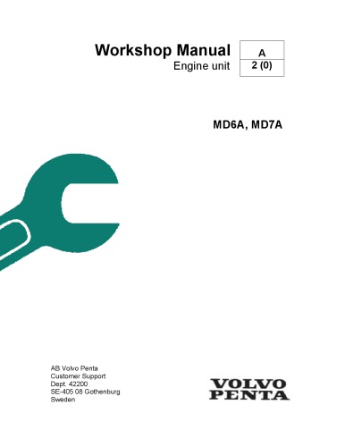 Volvo Penta MD6A, MD7A. Workshop Manual