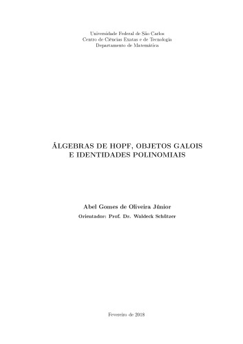 Álgebras de Hopf, objetos galois e identidades polinomiais