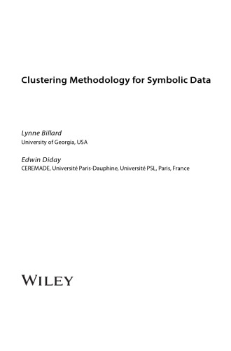 Clustering Methodology for Symbolic Data