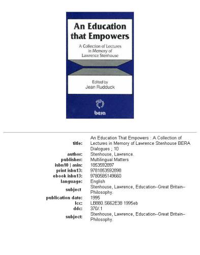 An Education That Empowers: A Collection of Lectures in Memory of Lawrence Stenhouse