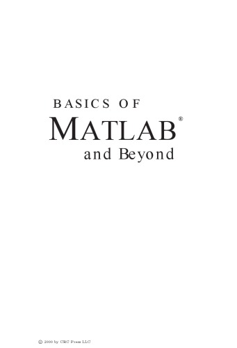 Basics of MATLAB and Beyond