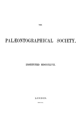 A monograph of the Mollusca from the Great Oolite, chiefly from Minchinhampton and the Coast of Yorkshire. Part I. Univalves