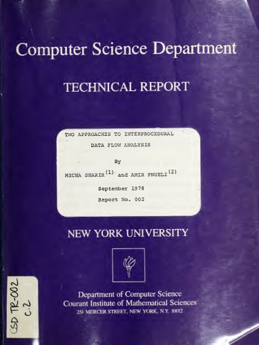 Two approaches to interprocedural data flow analysis