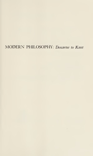 Modern Philosophy Descartes to Kant