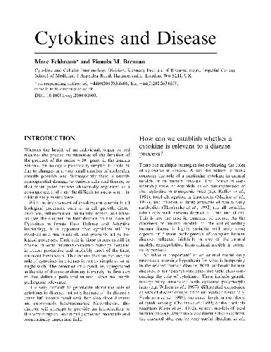 Cytokines and Disease