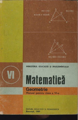 Matematica Geometrie Manual pentru clasa a VI-a