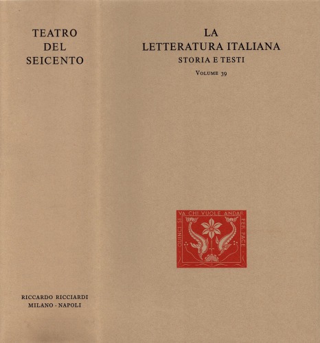 La letteratura italiana. Storia e testi. Teatro del Seicento