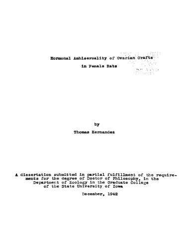Hormonal ambisexuality of ovarian grafts in female rats