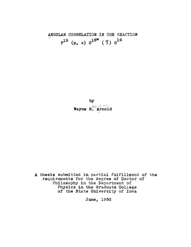 Angular Correlation in the Reaction F19(p, α)O 16*(γ)O16