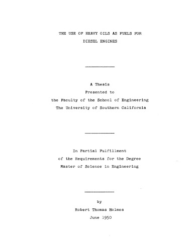 The use of heavy oils as fuels for diesel engines