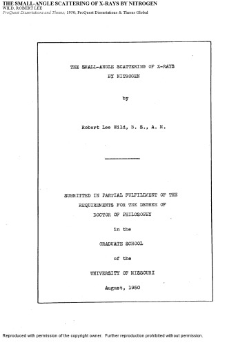 THE SMALL-ANGLE SCATTERING OF X-RAYS BY NITROGEN