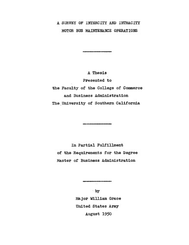 A survey of intercity and intracity motor bus maintenance operations