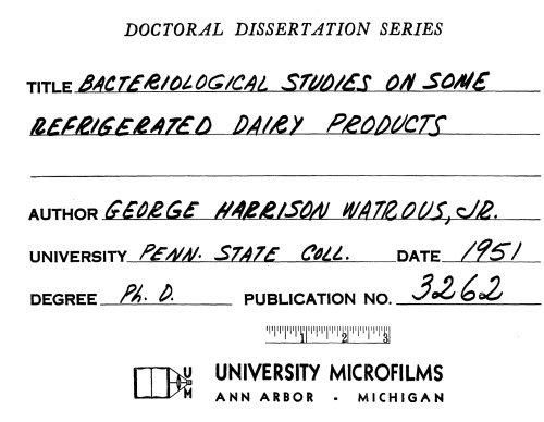 BACTERIOLOGICAL STUDIES ON SOME REFRIGERATED DAIRY PRODUCTS