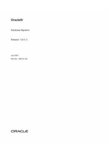 Oracle9i Database Migration (Part No. A90191-02) (Release 9.0.1)