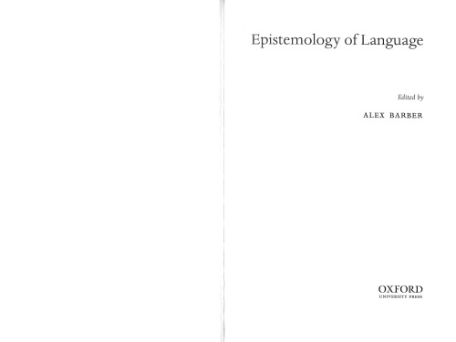 Epistemology of Language