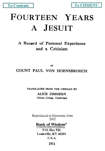Fourteen Years a Jesuit