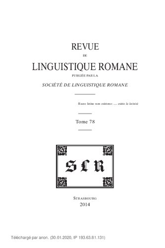 Revue de linguistique romane