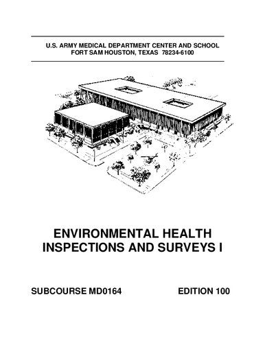 Environmental Health Inspections and Surveys I MD0164