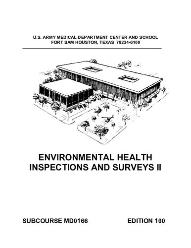 Environmental Health Inspections and Surveys II MD0166