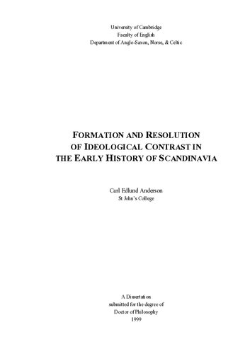 Formation and Resolution of Ideological Contrast in the Early History of Scandinavia