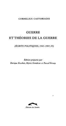 Guerre et théories de la guerre