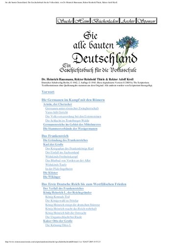 Sie alle bauten Deutschland - Ein Geschichtsbuch fuer die Volksschule