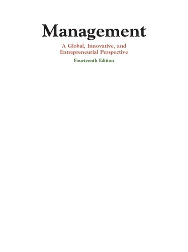 Management: A Global, Innovative, and Entrepreneurial Perspective