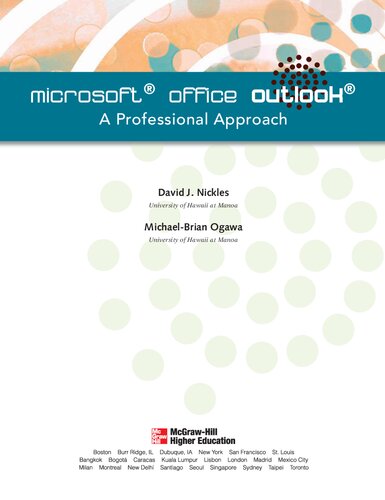 Microsoft Outlook 2007: A Professional Approach