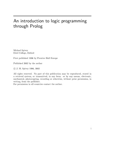 An introduction to Logic programming through Prolog