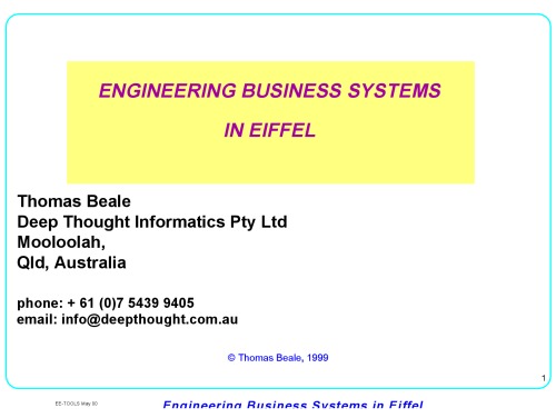 Engineering business systems in Eiffel