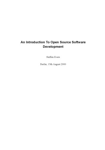 An introduction to open source software development