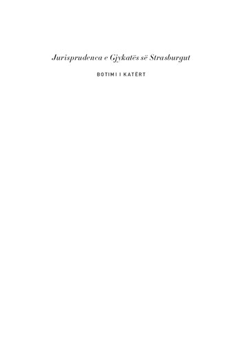 Jurisprudenca e Gjykatës së Strasburgut (Case law of European Court of Human Rights)