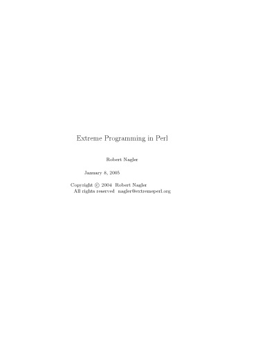 Extreme programming in Perl