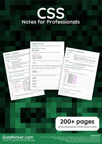 CSS Notes For Professionals. 200+ pages of professional hints and tricks