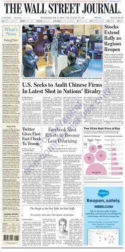 Wall Street Journal Wednesday May 27, 2020