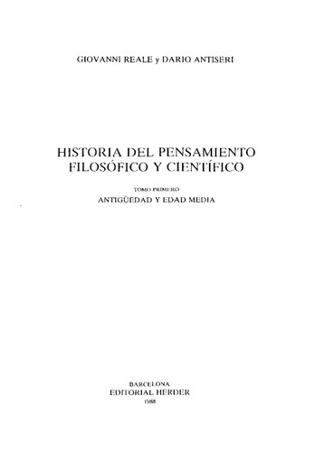 Historia del pensamiento filosófico y científico