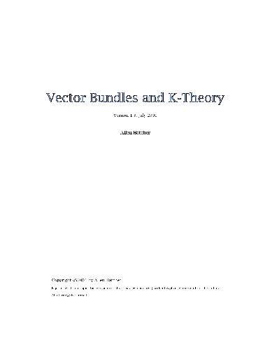 Vector Bundles and K-Theory
