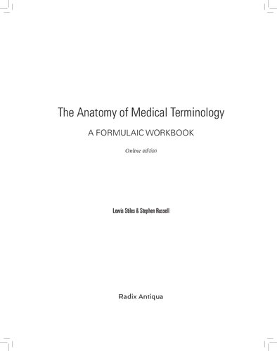 Workbook for the Anatomy of Medical Terminology, 3rd Edition