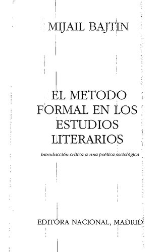 El método formal en los estudios literarios