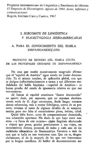 Proyecto de estudio del habla culta de las principales ciudades de Hispanoamérica