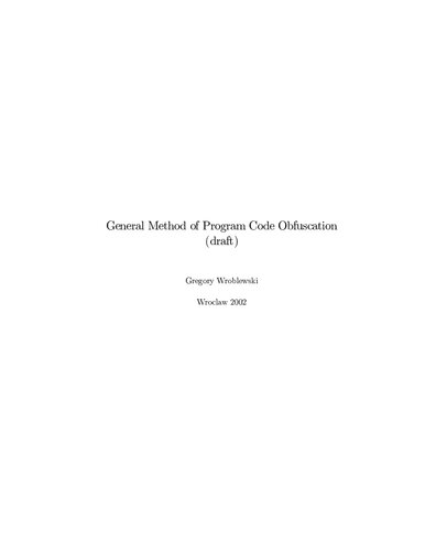 General method of program code obfuscation