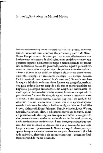 Introdução à obra de Marcel Mauss