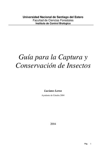 Guía Para la Captura y Conservación de Insectos