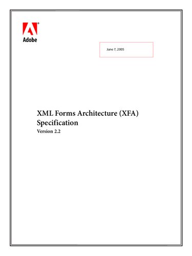 XML Forms Architecture (XFA) Specification