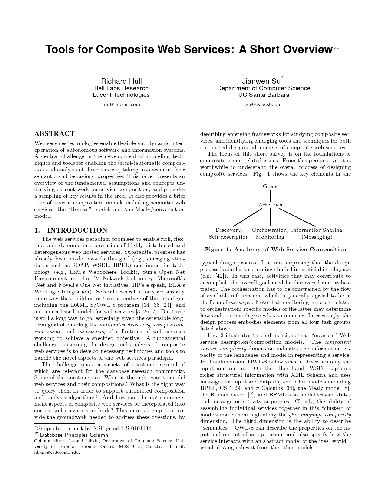 Tools for Composite Web Services: A Short Overview