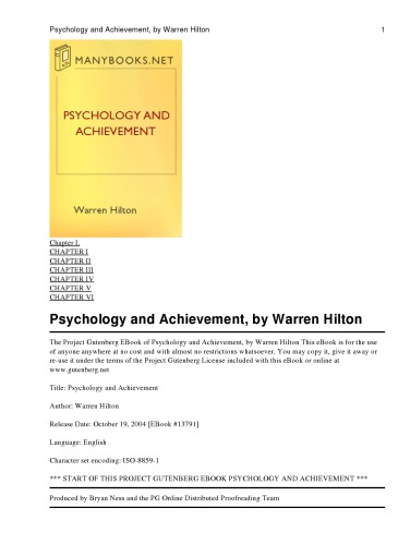 Psychology and achievement