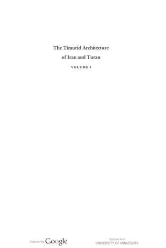 The Timurid Architecture of Iran and Turan